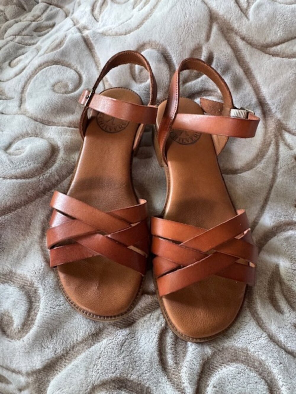 Penelope Chilvers Heeled Shepherdess Leather Sandals